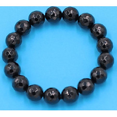 Vòng tay phong thủy - thạch anh đen cắt giác 12 ly 17 hạt - hợp mệnh Thủy, mệnh Mộc