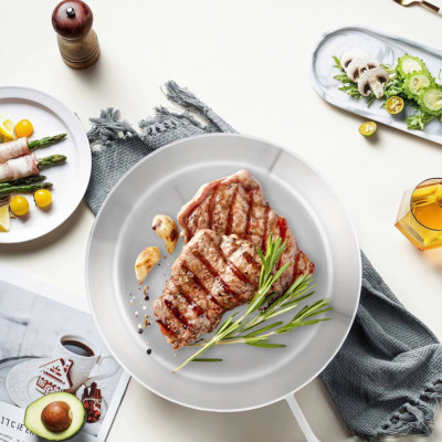 Chảo Cạn Inox 316 Cao Cấp Haatz 3 Lớp Liên Khối, Sử Dụng Mọi Loại Bếp, Hàng Chính Hãng Bảo Hành 5 Năm