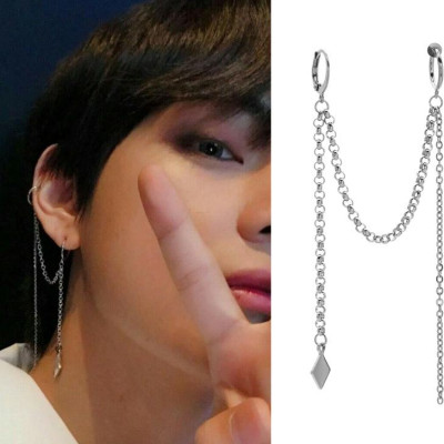 Khuyên tai bông tai dáng chữ M đuôi hình thoi