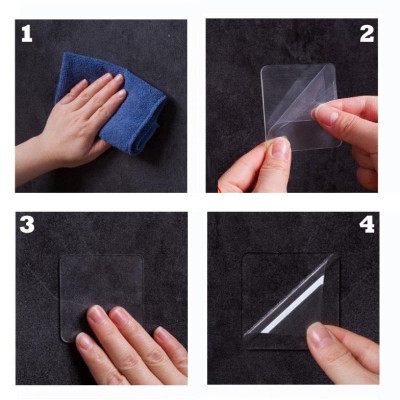 03 Miếng Dán 3M Siêu Dính, Băng Keo 2 Mặt Dán Tường Tiện Lợi, Trong Suốt, Đa Năng 6x6cm, Dễ Dàng Sử Dụng Trong Gia Đình - TakyHome 6000set3