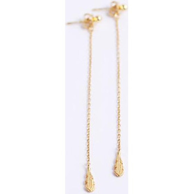 Bông tai bạc dài đính lông vũ cá tính Gix Jewel BT11