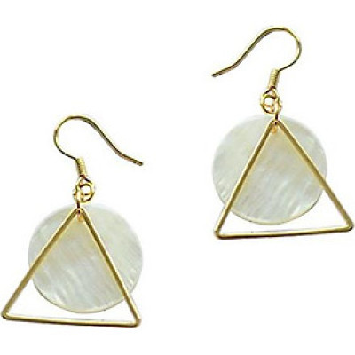 Bông tai nữ tam giác phối hình tròn cá tính BT112