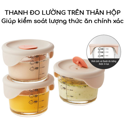 Bộ 3 hộp thủy tinh đựng thức ăn dặm cho bé Lock&Lock 230ml x 3 hộp LLG508S3 - Hàng chính hãng, có vạch chia - JoyMall