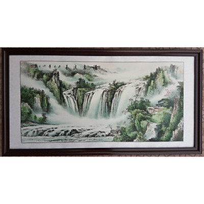 Tranh thủy mặc đen trắng, Sơn Thủy Hữu Tình treo phong thủy đón vận may-TM72-8