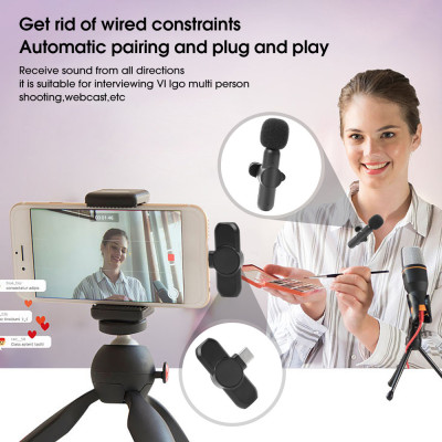 Bộ Micro Thu Âm Cài Áo Không Dây (2 Mic) Cho Điện Thoại Iphone IOS Cổng Lightning Máy Tính, Máy Ảnh Chống Ồn Dùng Quay Tiktok, Livestream, Ghi Âm, Quay Video  Thu Âm To, Tiếng Trong Veo Thích Hợp Cho 1 Hoặc 2 Người Ở Khoảng Cách Xa – Hàng Nhập Khẩu