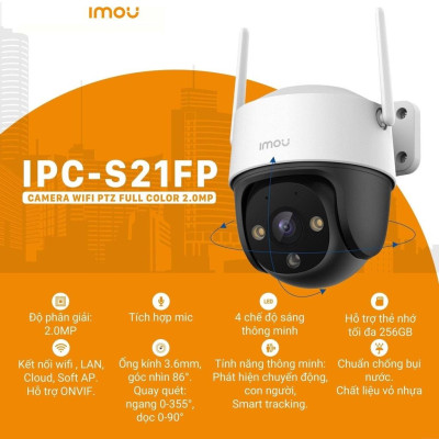Camera Wifi Ngoài trời IMOU S21FP 2M và S41FP 4MP 2K Có Màu Đêm Xoay 360 độ - hàng chính hãng