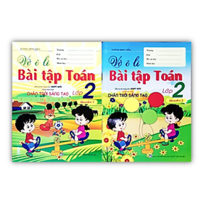 Sách - Combo Vở Ô Li Bài Tập Toán Lớp 2 - Quyển 1 + 2 ( Bám Sát Sách Giáo Khoa Chân trời Sáng Tạo )