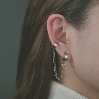 Bông tai unisex tích hợp xỏ lỗ- kẹp xương phá cách hiện đại