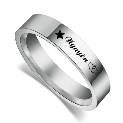 Nhẫn khắc tên riêng theo yêu cầu Titan không gỉ, điền tên cần khắc ở phần thêm ghi chú