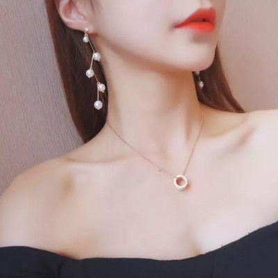 Bông tai nữ ngọc trai ziczac 