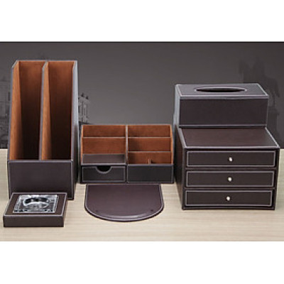 Bộ 6 sản phẩm văn phòng phẩm bằng da cao cấp