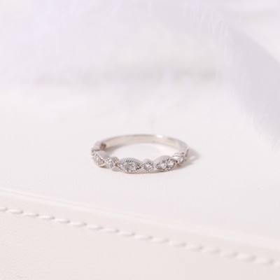 Nhẫn bạc đính đá xuyến chi nữ cao cấp Gix Jewel N27