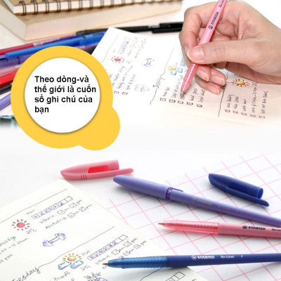 Bộ 3 Bút bi nắp STABILO Re-Liner F 0.7mm (BP868F-C3)