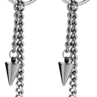 Bông tai tròn thả họa tiết hình học bắt mắt