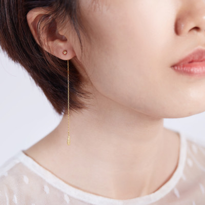 Bông tai bạc dài đính lông vũ cá tính Gix Jewel BT11