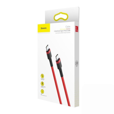 Cáp sạc nhanh Baseus Cafule Quick Charge Cable Type-C to Type-C PD 60W CATKLKF-G91- hàng chính hãng