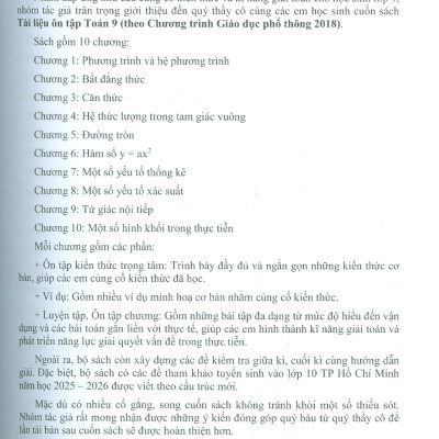 Tài Liệu Ôn Tập Toán 9  (Theo Chương Trình Giáo Dục Phổ Thông 2018) 