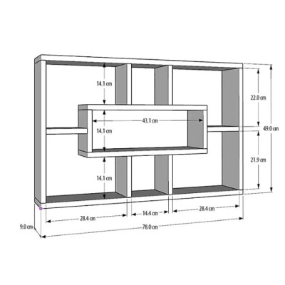 Kệ Gỗ Treo Tường Để Đồ Trang Trí Tundo CTKT525 KT 78 x 49 x 9cm