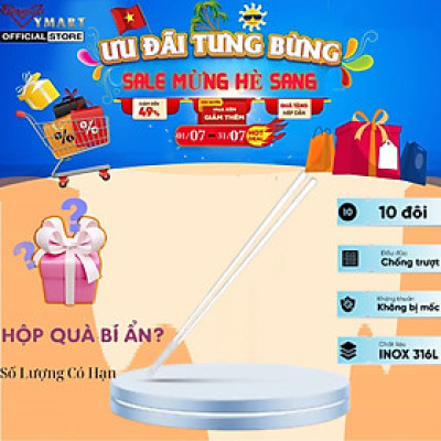 Bộ Đũa inox 10 Đôi Haatz CIM316 - Đũa inox 316L Siêu Bền, An Toàn Cho Sức Khoẻ, Bảo Hành 24 Tháng