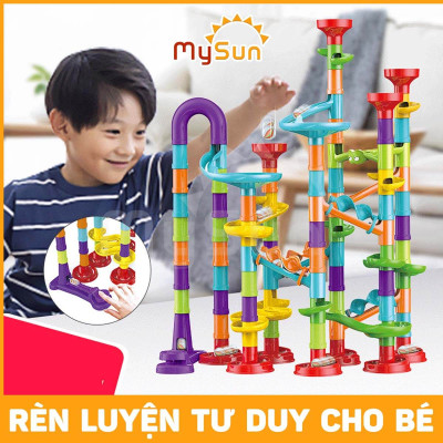 Đồ chơi cầu trượt thả bi lăn 3D mô hình lắp ráp cho bé giải trí sáng tạo MySun