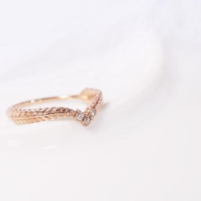 Nhẫn bạc nữ lông vũ 925 mạ vàng hồng 18k tphcm Gix Jewel N05