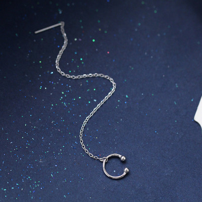 Đôi bông tai kẹp sụn chữ C dáng dài sang xịn thanh lịch