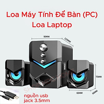 Bộ 3 Loa Máy Tính D222 Có Đèn LED, Âm Thanh 9D Chất Lượng Tốt, Nghe Nhạc Hay -  Hàng Nhập Khẩu