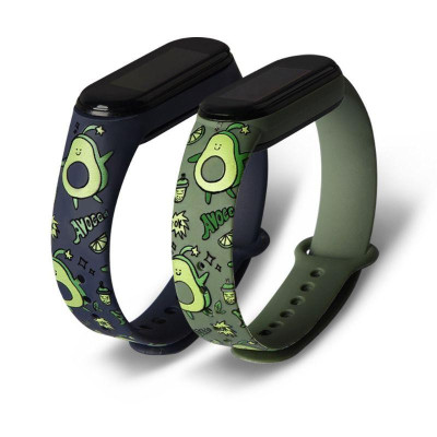 Dây Đeo Cao Su Xiaomi Miband 7 hoạ tiết hình trái bơ Avocado dây Chất Lượng cao
