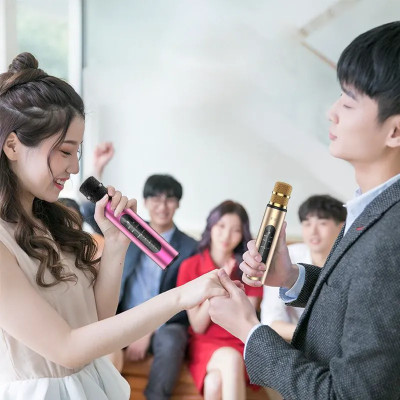 Micro Karaoke Bluetooth kèm loa không dây  hút âm siêu nhẹ cao cấp PKCB khay gắn thẻ nhớ TF, Jack line 3.5mm cho điện thoại, máy tính bảng - Hàng Chính Hãng