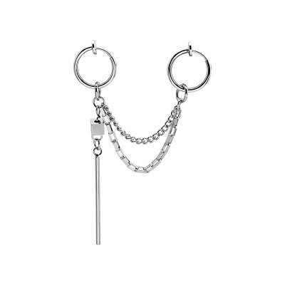 Bông tai unisex hai đầu kẹp xương phong cách đường phố bao ngầu