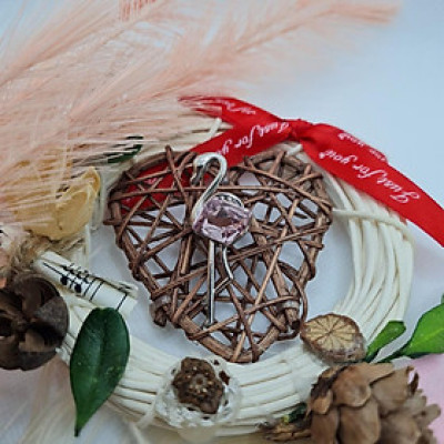 Cài áo cò đá hồng