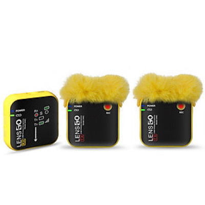 Lensgo LWM-348C Double 1V2 - Micro Không Dây 2.4G Thu Âm Cho Máy Ảnh, Điện Thoại - Hàng chính hãng