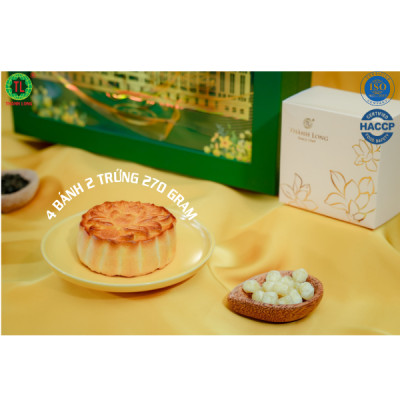 Bộ Hộp Bánh Trung Thu Vinh Quang - 4 bánh 2 trứng (270g) Thành Long - Tặng 1 hộp trà - Việt Nam