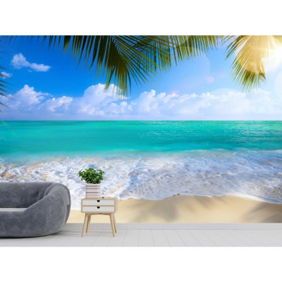 (HCM)Tranh dán tường 3d cảnh biển trang trí phòng khách, phòng ngủ, hành lang tích hợp sẵn keo