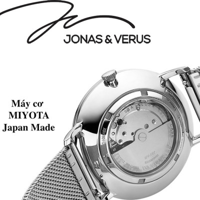 Đồng hồ đeo tay Nam hiệu JONAS & VERUS Y01563-A0.WWBBW, Máy Cơ (Automatic), Kính mo tráng sapphire, Dây Lưới thép không gỉ 316L