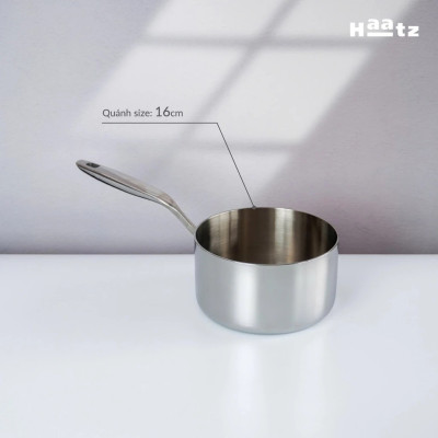 Quánh Inox316 Đúc Đáy Liền 3 Lớp Haatz CIC1240 Size 16cm - Hàng Chính Hãng Bảo Hành 5 Năm