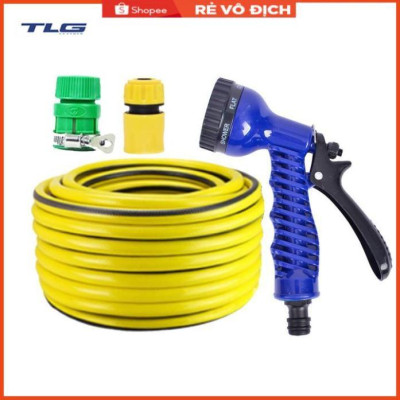 Bộ dây vòi xịt tưới cây, rửa xe 7-10M (cút nhựa nối nhựa xanh) 206843