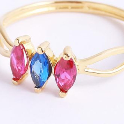 Nhẫn bạc nữ cao cấp ghép ba viên đá Gix Jewel N18