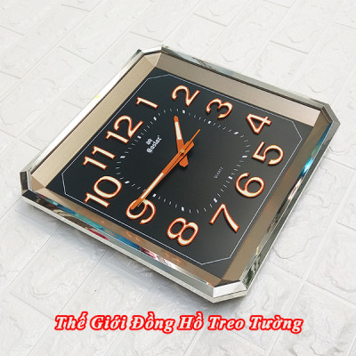 Đồng Hồ Treo Tường Cao Cấp EASTAR Có DẠ QUANG Hình Vuông Cách Điệu - Máy KIM TRÔI NHẬT - Số Nổi 3D - Tặng Pin Maxell - BH 1 Năm