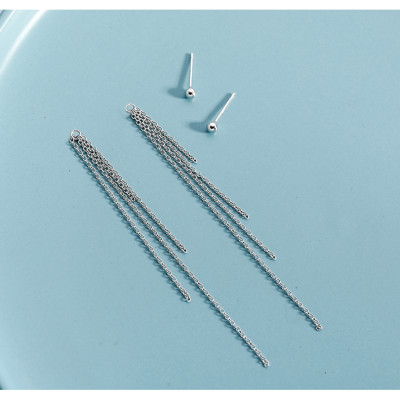 Bông tai xích tua rua thiết kế tinh xảo không han gỉ không kích ứng