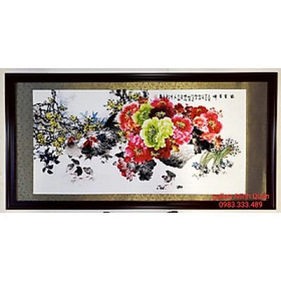 Tranh thủy mặc – Gia Đình Hạnh Phúc ( Đàn gà mẹ con)