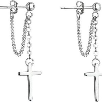 Đôi bông tai xỏ lỗ đinh xích thả thập tự hot hit