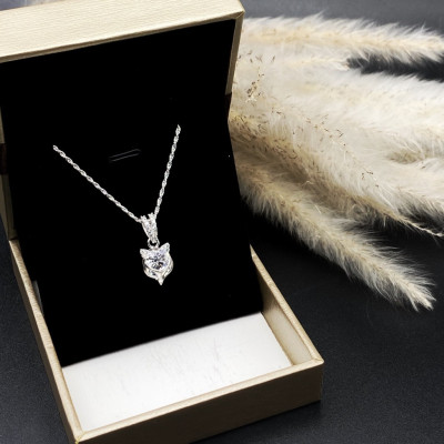 Dây Chuyền Nữ Bạc 925 Dây Xoắn Kép Hồ Ly Đá CZ Chống Xước Sang Trọng Sáng Đẹp Chính Hãng BẠC HIỂU MINH DMD455