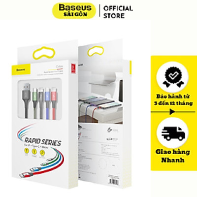 Cáp sạc đa năng 4in1 Baseus Rapid Series CA1T4 3.5A 1.2M USB to 2 L+T+M- hàng chính hãng