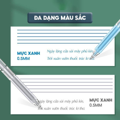 Hộp 10 Bút Gel Xóa Được 0.5 mm - Mazzic Thiên Long GELE-007 - Mực Xanh