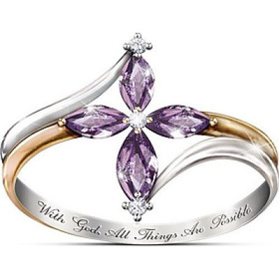 Nhẫn nữ đính đá thạch anh tím