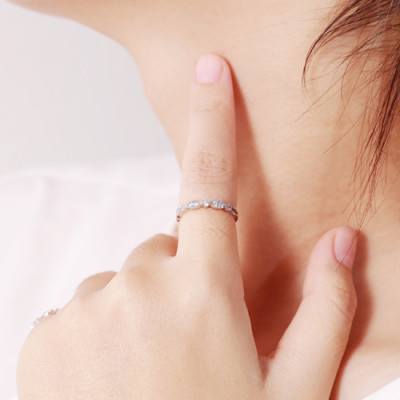 Nhẫn bạc đính đá xuyến chi nữ cao cấp Gix Jewel N27