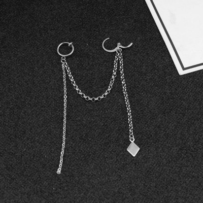 Khuyên tai bông tai dáng chữ M đuôi hình thoi