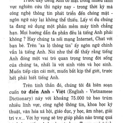 Từ Điển Anh-Việt 75.000 Từ (Tái Bản 2023)