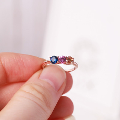 Nhẫn bạc nữ đính 3 viên đá CZ màu Gix Jewel N20